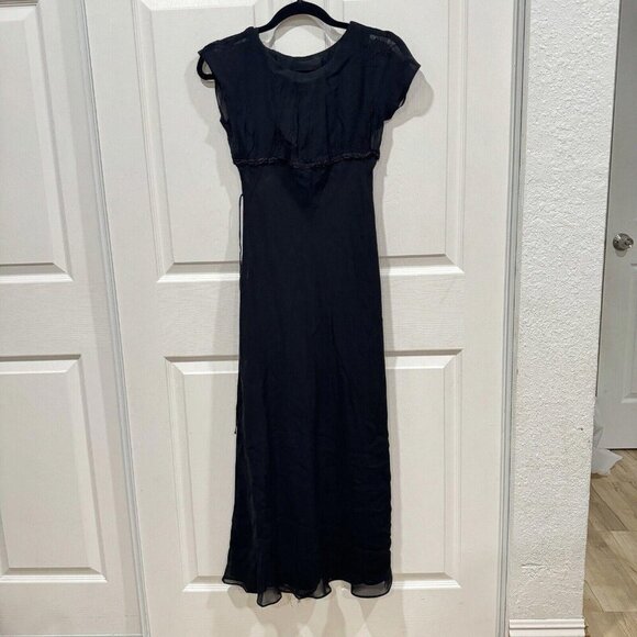 Women’s Max Studio Leonmax Y2K Black Dress Goth‎ Size Xs Made In USA Xsmall - Picture 1 of 13